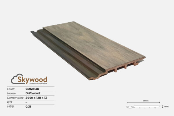 Tấm Ốp tường - Ốp trần WPC Skywood CO12813D - Driftwood - 13mm