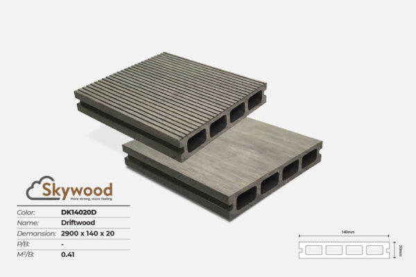 Sàn ngoài trời WPC  Skywood DK14020D - Driftwood - 20mm