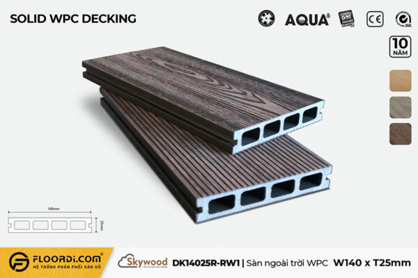 Sàn ngoài trời WPC - DK14025R-RW01 - Rosewood - 25mm